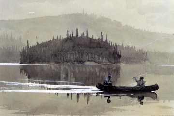  hombre Pintura - Dos hombres en una canoa Realismo pintor marino Winslow Homer